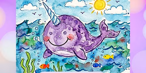 Cosmic Creators Youth Art Discovery Program (Ages 5-12) - Unicorn of the Sea Watercolor