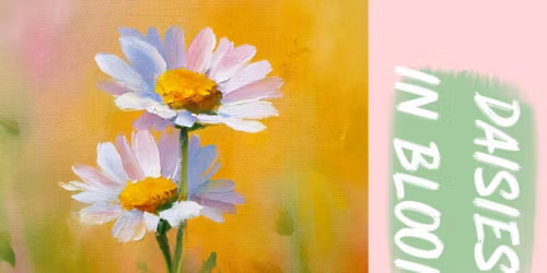 Paint and Sip Beginner Acrylic Painting at Latitude 42 Tap House - Daisies in Bloom