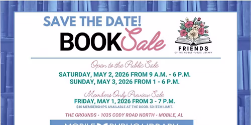 Annual Book Sale hosted by the Friends of the Mobile Public Library