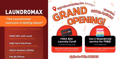 Laundromax Grand Opening Celebration - North Providence, RI