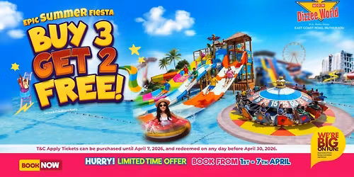 Epic Summer Fiesta \u2013 Buy 3 Get 2 FREE at MGM Dizzee World