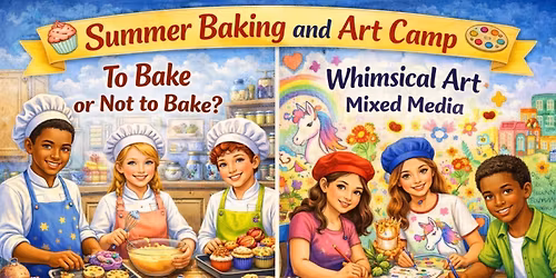 Full-Day Youth Summer Camp: Combined Art of Cooking "To Bake or Not to Bake" & Whimsical Mixed Media