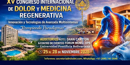 15th International Congress on Pain and Regenerative Medicine \u2013 SIISDET 2026