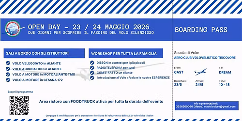 \u2708\ufe0f Open Day \u2013 Due giorni per scoprire il fascino del volo silenzioso
