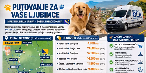 \ud83d\udc15\ud83d\udc08 Putovanje za Va\u0161e ljubimce: Direktna linija Srbija \u2013 Bosna i Hercegovina \ud83c\udde7\ud83c\udde6