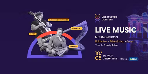 METAMORPHOSIS live concert, harpa, chitara, proiectii video imersive