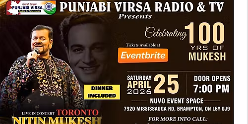 100 Years Celebrating Mukesh, Live in Concert with Nitin Mukesh