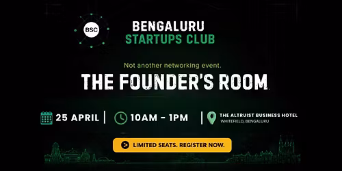 The Founder\u2019s Room \u2013 Bengaluru Startups Club