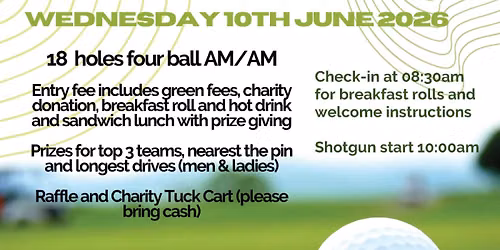 Charity Golf Day in aid of Cancer Research UK on 10 June 2026 Kenilworth Golf Club