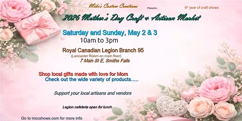 Mother\u2019s Day craft show in Smiths Falls 