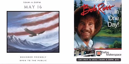 Landscape oil painting with a certified Bob Ross Instructor