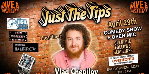 Just The Tips Comedy Show headlining Anthony Jauregui