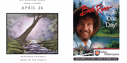 Oil painting with a certified Bob Ross Instructor