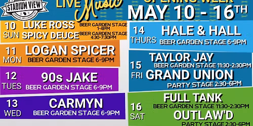 Opening Week of Live Music