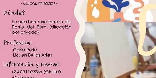 Painting & Wine en terraza con vistas en el Born