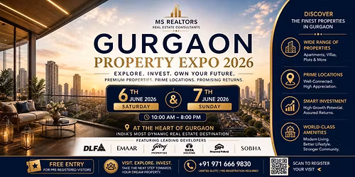 Gurugram Property Expo 2026 \u2014 free this weekend, June 6-7.