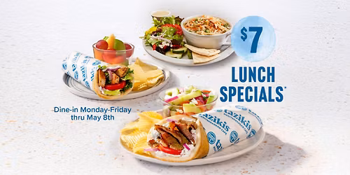 Fresh, Better for You Lunch Specials at Taziki\u2019s Just $7, Offer Ends May 8th 