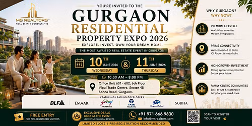 Gurgaon Residential Expo 2026\u2014move in by July; free June 10.