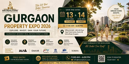 Gurgaon Property Expo 2026\u2014monsoon edition, free June 13.