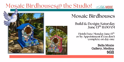 Mosaic Birdhouses w.China & Tiles