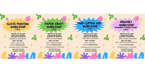 Glass Painting\/Paper Craft\/Lippan Art\/Crochet Workshop
