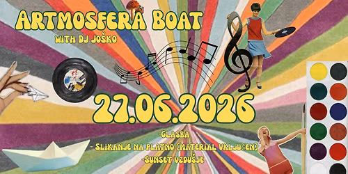 Artmosfera Sunset Boat - Music & Art expirience on Ljubljanica