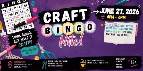 CRAFT Bingo at H&S Soul Food - 6\/27