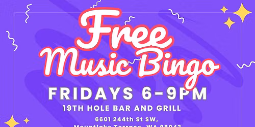 Free Music Bingo Every Friday at the 19th Hole Bar & Grill