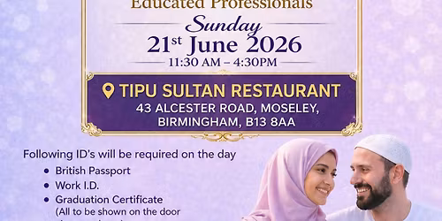 Birmingham Exclusive Degree Educated Professionals Marriage Event