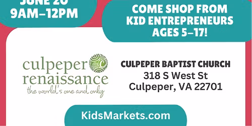 Kids Market at the Culpeper Downtown Famers Market