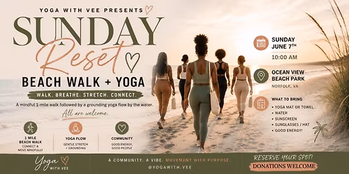Sunday Reset Beach Walk + Yoga