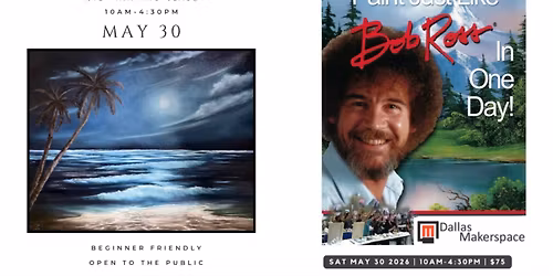 Landscape oil painting with a certified Bob Ross Instructor