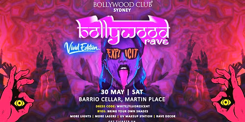 Bollywood Club Presents Bollywood Rave (Vivid Edition) at Barrio Cellar, Martin Place