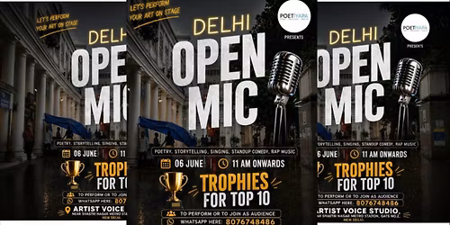 DELHI OPEN MIC - Poetry, Storytelling, Singing, Standup Comedy - Events in Delhi- Poetiyapa