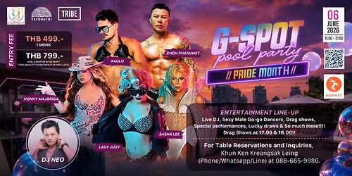 Sat 6th Jun G-spot Pool Party @ TRIBE Living Bangkok Sukhumvit 39