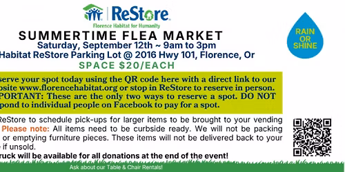 Summertime Flea Market - Florence Oregon Habitat for Humanity