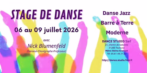 Stage de Danse d'\u00e9t\u00e9 (Session 1) avec Nick Blumenfeld