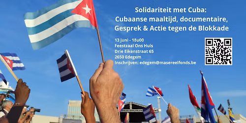 Solidariteit met Cuba: Cubaanse maaltijd, documentaire, Gesprek & Actie tegen de Blokkade