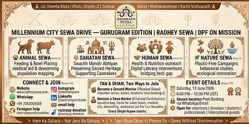 4.0 Millennium City Sewa Drive – Gurugram Edition | Radhey Sewa | DPF on Mission — Radhey Sewa - The Street Defenders Animal Kitchen | Dashrath Putra Foundation | DPF