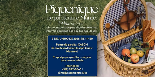 Pique-nique au parc Jeanne-Mance \u2013 55 ans et +