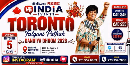 Falguni Pathak | Dandiya Dhoom 2026 in Toronto - September - 5th (SATURDAY)