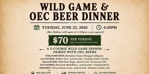 Wild Game & OEC Beer Dinner