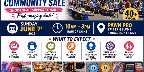 Pawn Pro Community Garage Sale with 40+ Vendors
