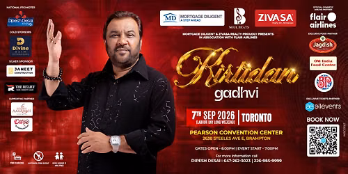 Kirtidan Gadhvi Navratri Rass Garba 2026 in Toronto - 7th September