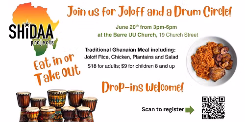 Join us for Joloff and a Drum Circle