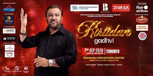 Kirtidan Gadhvi Navratri Rass Garba 2026 in Toronto - 7th September