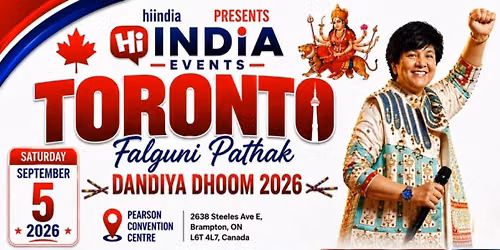 Falguni Pathak | Dandiya Dhoom 2026 in Toronto - September - 5th (SATURDAY)