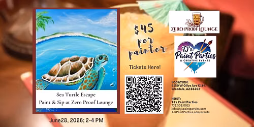 Sea Turtle Escape Paint Party at Zero Proof Lounge