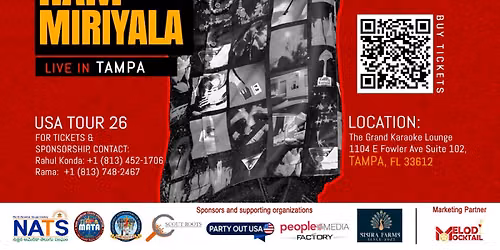Ram Miryala Live Concert Tampa
