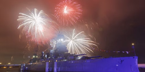 SPARKS & STRIPES OVER BATTLESHIP TEXAS
